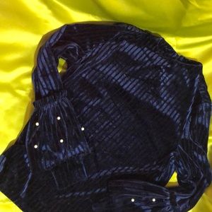 Velvet long sleeve blouse